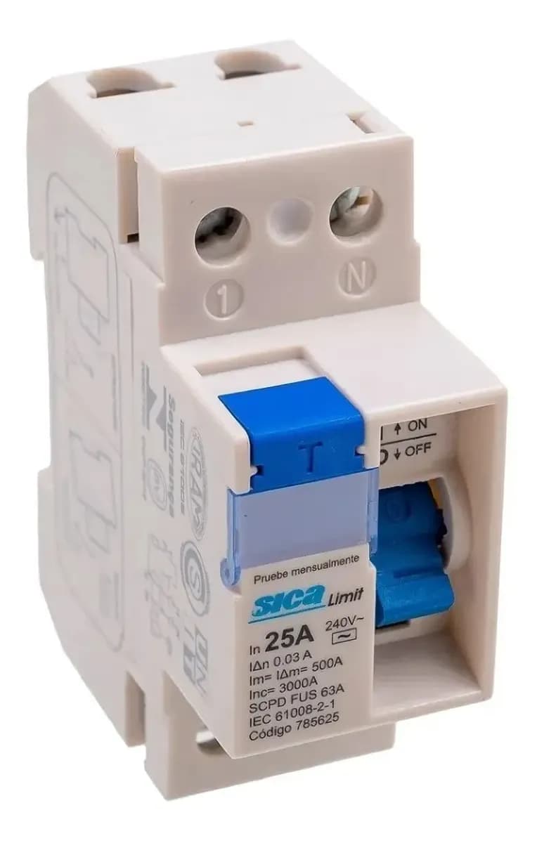 Disyuntor Diferencial 2x25 Sica Bipolar Monofasico