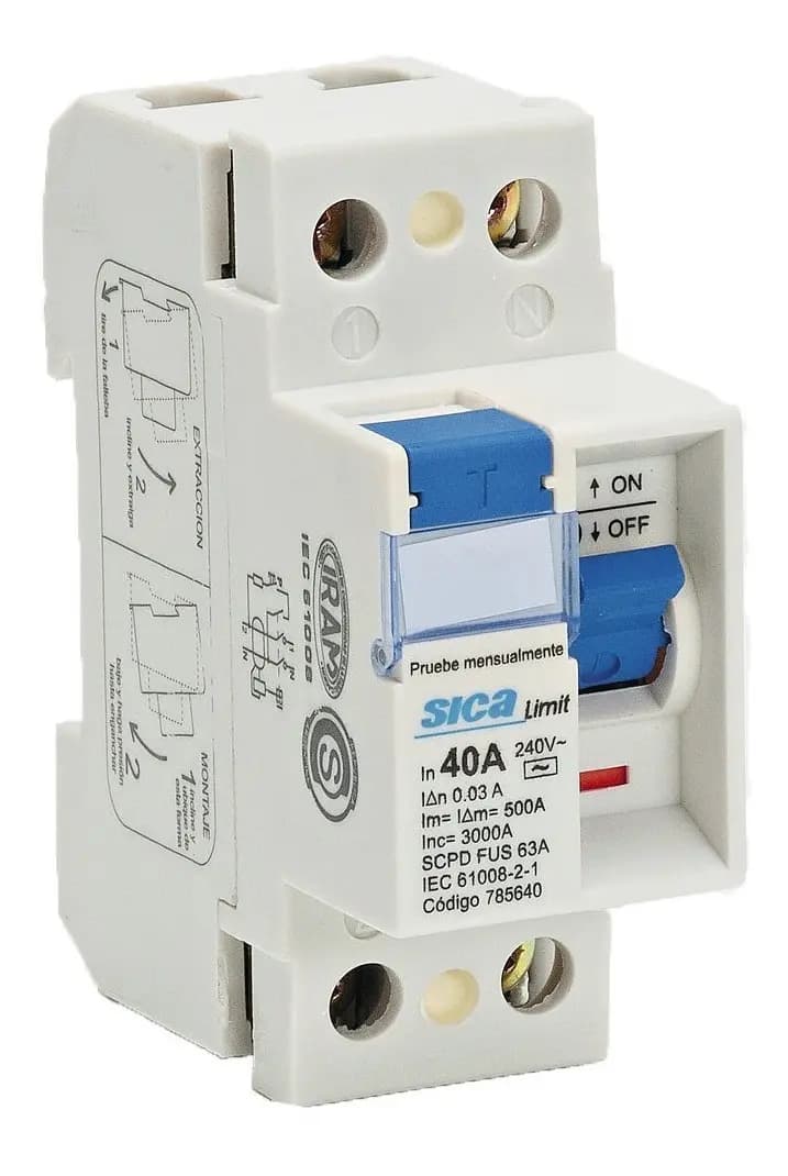 Disyuntor Diferencial Bipolar 40amp 2x40 Sica